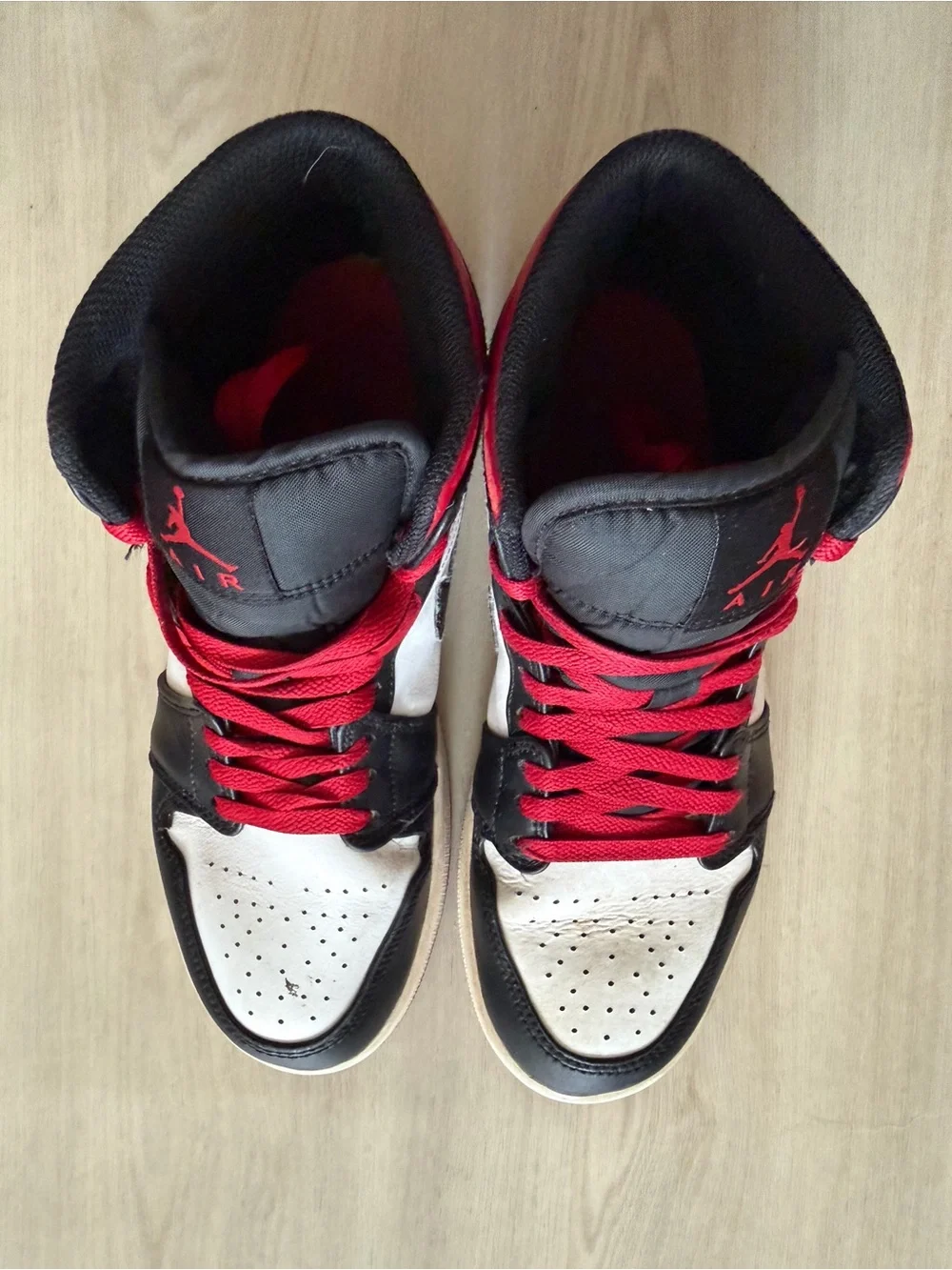 Jordan Air Jordan 1 Mid Gym Red Black Toe White Red Black DQ8426-106 Sz 7.5